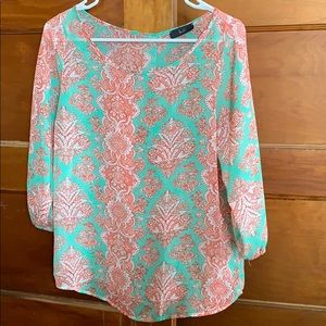 Paisley three quarter length sleeve blouse.